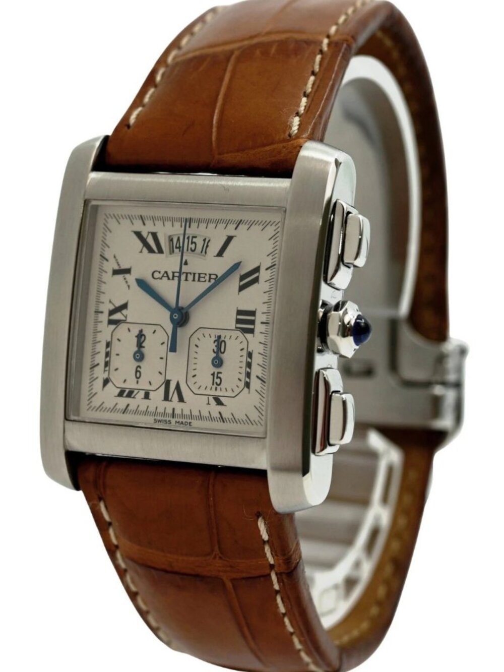 Cartier 30mm Men's Tank Francaise XXL Chronoflex Date 2531 Watch! Ref: W5101455!